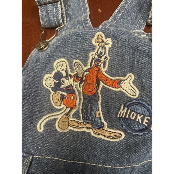 Vintage 90 Disney Mickey Mouse & Friends Embroidered Overalls & Shirt 2T - Picture 3 of 13